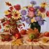 The Autumn Pot-Pourri - Oil On Canvas Paintings - By Arkady Zrazhevsky, Realism Painting Artist