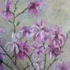 Pink Magnolia - Oil On Canvas Paintings - By Claudia Bogdan-Bota, Representational Painting Artist